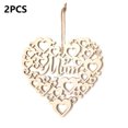 thumbnail image 3 of Adorno colgante en forma de corazón Regalos huecos para mamá de hijas Adornos de madera Accesorios para el automóvil Decoraciones de feliz cumpleaños JM01287, paquete de 2 Inevent HA011736-01, 3 of 7