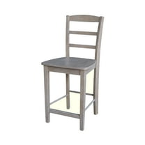 Madrid Counterheight Stool in Washed Gray Taupe- 24" Seat Height