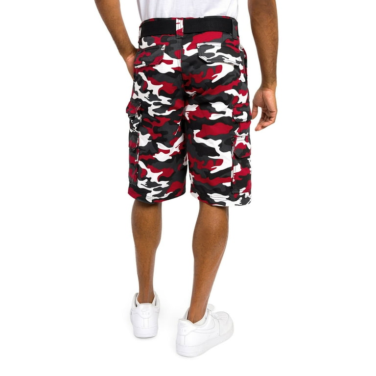 Red camo cheap cargo shorts