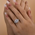 thumbnail image 3 of Kalapi Jewel 14K White Gold Plated Radiant Cut Engagement Ring for Women - 1.6 Ct Three Stone Prong Setting with Moissanite - Elegant Wedding & Anniversary Jewelry Gift, 3 of 3