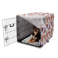 thumbnail image 2 of Fox Dog Crate Cover, Snow Foxes with Winter Sweaters and Scarf Cartoon Vulpe Friends in Cozy Environment, Easy to Use Pet Kennel Cover for Medium Large Dogs, 35" x 23" x 27", Multicolor, by Ambesonne, 2 of 6
