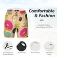 thumbnail image 3 of Naloa Donuts Print Men Swim Trunks with Compression Liner ,Board Shorts,Men's Swim Shorts with Drawstring and Elastic Waistband-3X-Large, 3 of 6