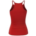thumbnail image 3 of A2Y Women's Sexy Ribbed High Square Halter Neck Racerback Cami Top Poppy S, 3 of 3