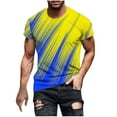 thumbnail image 2 of Qertyioot Hommes Imprimer Manches Courtes Col Rond T-shirt Casual Mode Manches Courtes Dégagement, 2 of 5