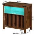thumbnail image 3 of LELELINKY Record Player Stand with Charging Station & LED Lights, Holds 230 Albums, Turntable Cabinet for Living Room, Brown, 3 of 9