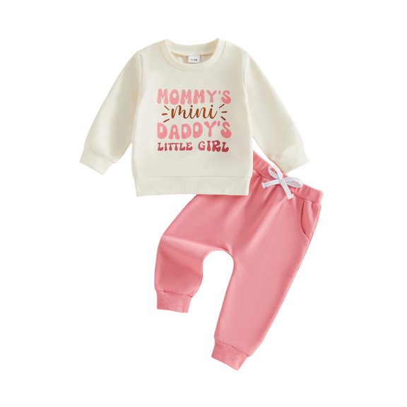 Cenuakty Girl Fall Outfits Letter Print Long Sleeve Sweatshirt and Pants