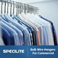 thumbnail image 3 of SPECILITE 18in Wire Metal Clothes Hangers Bulk 100 Pack, Space Saving, Ultra Thin for Large Size Suits, Coats, Black, 3 of 7