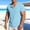 Light Blue, variant on LMOIPLI Men's Cotton Linen Henley Neck Shirt Summer Loose Fit Short Sleeve Tee Shirts Breathable Vacation Casual Tops with Pocket White L