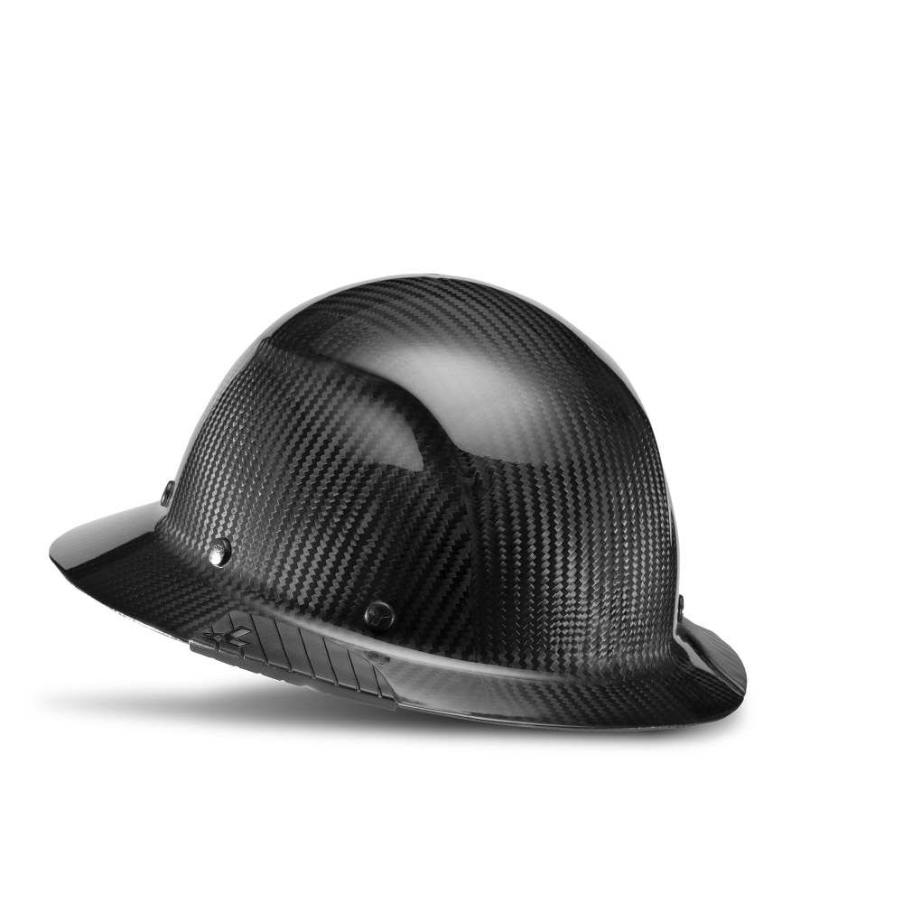 Actual Carbon Fiber Hard Hat - Full Brim Glossy Black