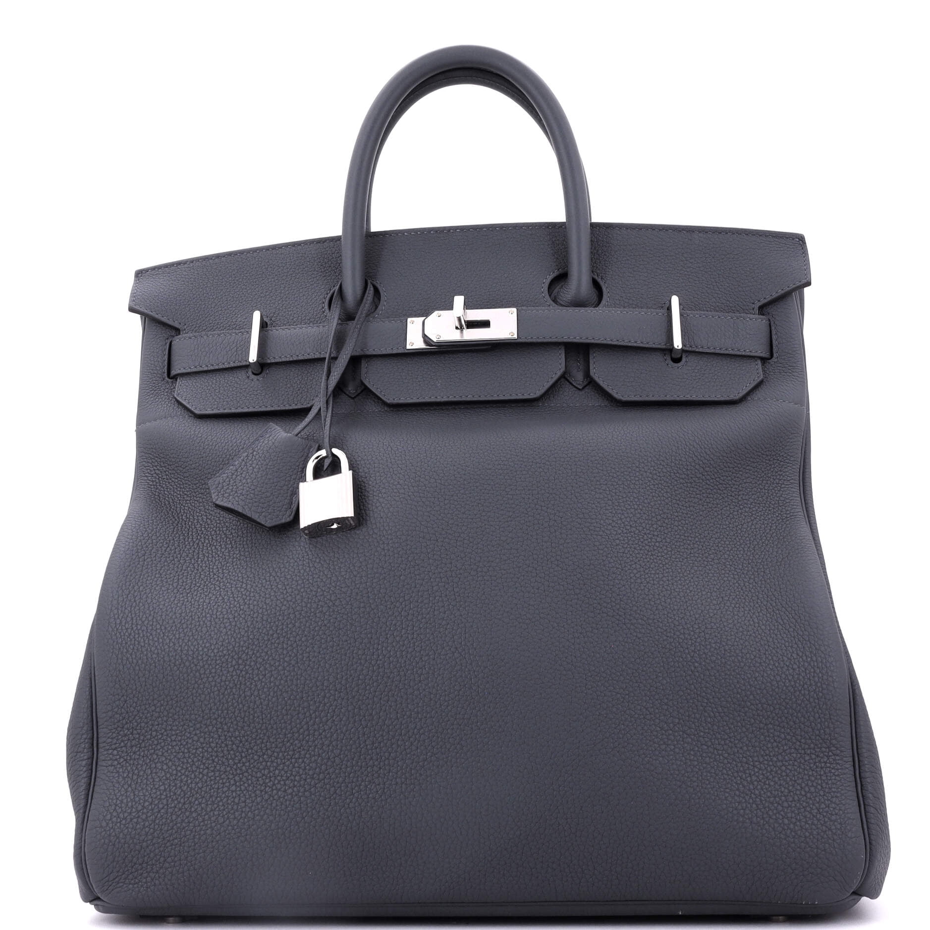 HERMES Pre-Owned HAC Birkin Bag Grey Togo with Palladium Hardware 40 By Rebag