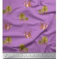 thumbnail image 1 of Soimoi Purple Rayon Fabric Tree & Animals Dots Print Fabric by Yard 56 Inch Wide, 1 of 5