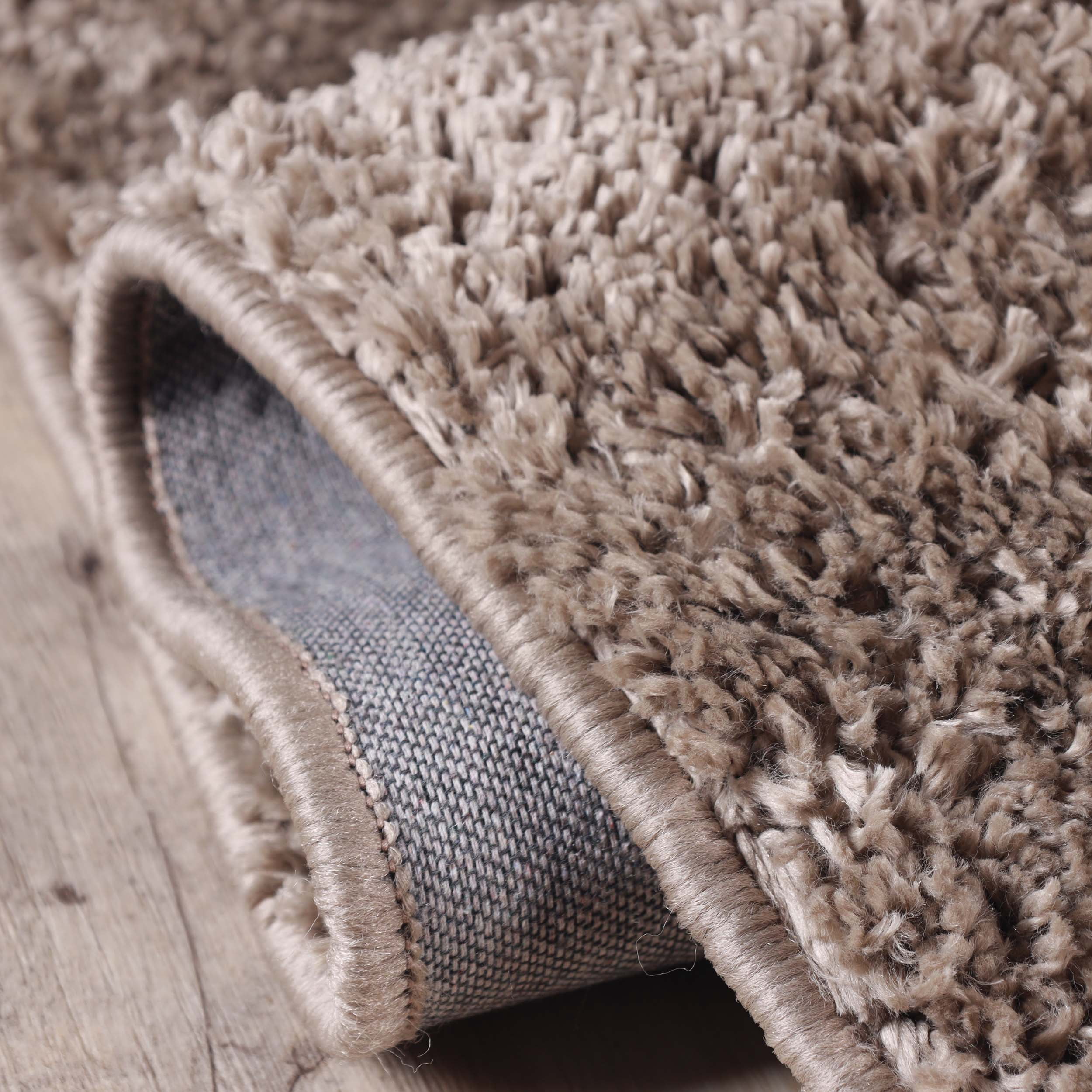 BNM Solid Indoor Shag Runner or Area Rug, 4' x 6', Taupe