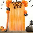 thumbnail image 4 of LIWEN 1 Set Backdrop Curtain Attractive Decorative Shining Ornamental Halloween Skull Pumpkin Flag Curtain Home Decor, 4 of 8