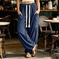 thumbnail image 6 of MYAOYINo Boundaries Womens High Waist Parachute Pants Drawstring Baggy Cargo Trousers, 6 of 7