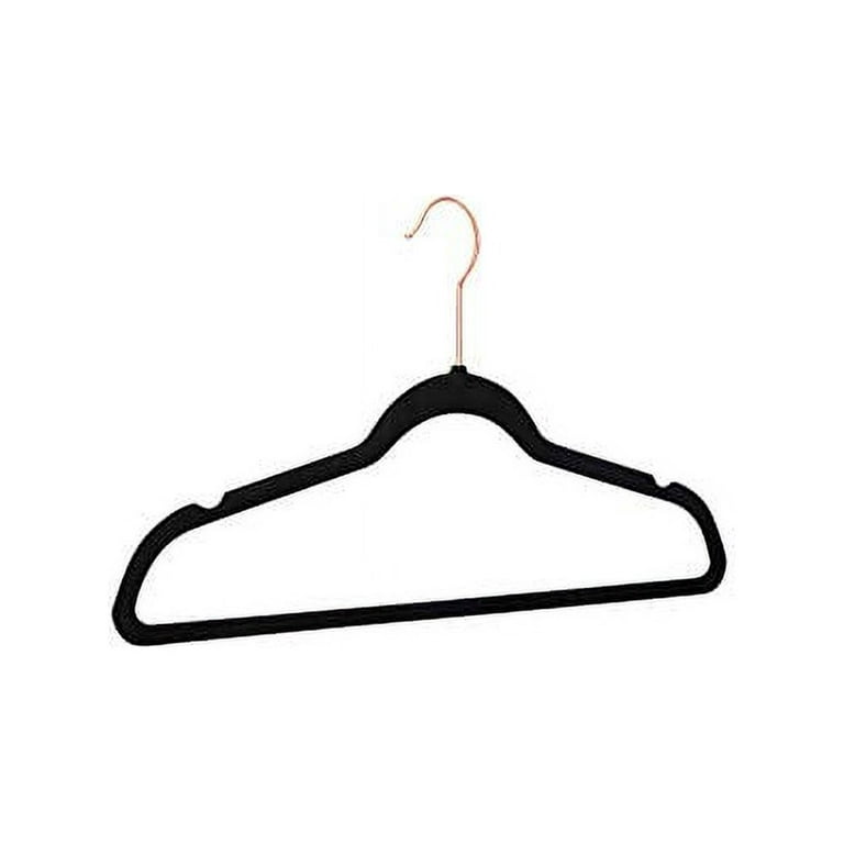 Basics Slim Velvet Non-Slip Clothes Suit Hangers Black/Gold - Pack of 100