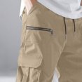 thumbnail image 5 of ZQUUVOU Men's Casual Cargo Joggers Sweatpants Workout Athletic Pants With Pockets Drawstring Gym Running Pants Khaki, 5 of 5