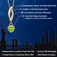 thumbnail image 2 of Gem Stone King 14K Yellow Gold Green Peridot and Lab Grown Diamond Pendant Necklace for Women | 0.53 Cttw | Gemstone August Birthstone | Heart Shape 5MM | With 18 inch Chain, 2 of 6