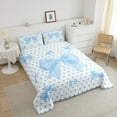 thumbnail image 4 of Erosebridal Kawaii Bowknot Bedding Twin Comforter Set,Blue White Down Comforter,Cartoon Polka Dots Bedding Sets Twin With Comforter,Microfiber Teenager Room Decoration,Reversible,2-Piece, 4 of 8