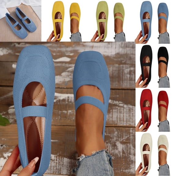Vibrex Women's Fashion Casual Spring And Summer Beach Versatile Round Head Hollow Flying Woven Breathable Flat Shoes Women's Sandals For Travel,Daily,Vacations,Part,Dates,Work_Light Blue_5.5