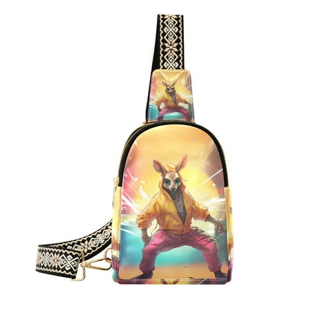 Kangaroos Hoodie Crossbody Bags Backpack Chest Bag Shoulder Bag Waist Bag for Outdoor Travel Hiking Fitness Cycling