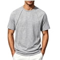 thumbnail image 2 of TKKCS Mens Fashion Short Sleeve Crew Neck T Shirts- Regular Fit Lightweight Daily Wear Summer Casual Tees Gray Size 3XL, 2 of 5