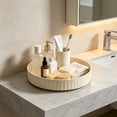 thumbnail image 5 of Rotating Storage Tray, Beige Plastic Lazy Susan Organizer for Kitchen Counter and Bathroom Vanity, 5 of 6