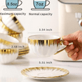 thumbnail image 4 of Cappuccino Cups with Saucers, 7 oz Porcelain Double Espresso Cups Set, Ceramic Turkish Coffee Cups with Gold Trim, Tea Cups Set of 6, Cafe Cups for Latte, Mocha, Au Lait, White, 4 of 6