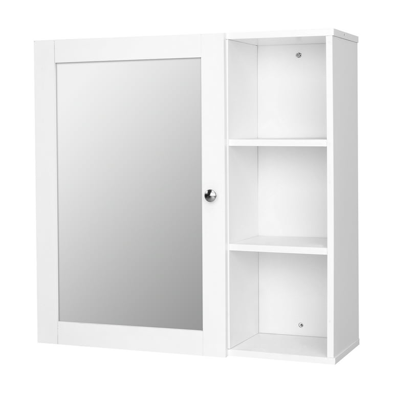 DORTALA Bathroom Wall Storage Cabinet, Mirror Cabinet Organizer, Wooden  Hanging Medicine Cabinet Organizer w/Adjustable Shelf & 3 Open  Compartments