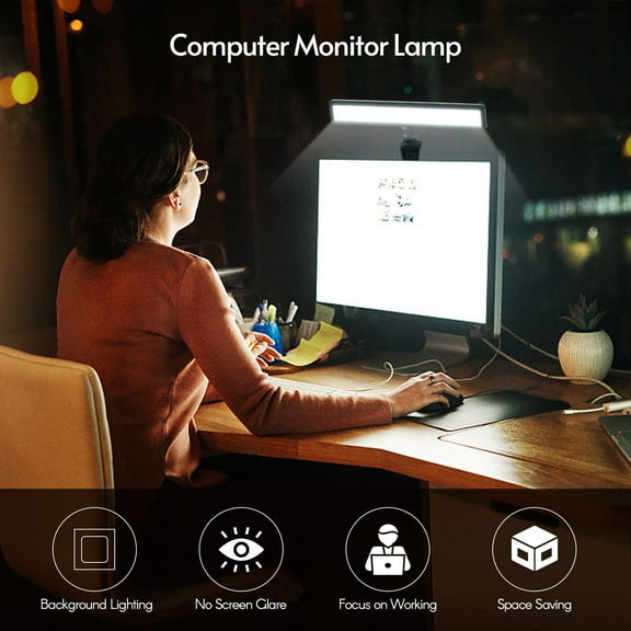 Andoer Photography Lamp,3 Color Temperature Lamps U-sb Powered Screen Clamp Video Conference Screen Lamp Temperature Dimmable With RemoteBar Video Dimmable With Screen Video Conference Ainn