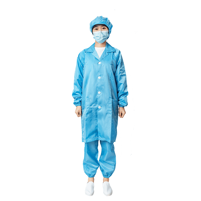 Tela ESD Safe Snap Cuffs Collar Jacket Shielding Lab Coat y ESD Smock Jackets para lugares de trabajo antiestáticos XL