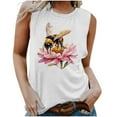 thumbnail image 2 of Women‘s Bee Day Tank Tops Fashion Summer Bee Graphic T Shirts Crewneck Sleeveless Camisole Teen Girls Dressy Casual Blouses Going Out Basic Tees Beach Vacation Vests Clothes, 2 of 4