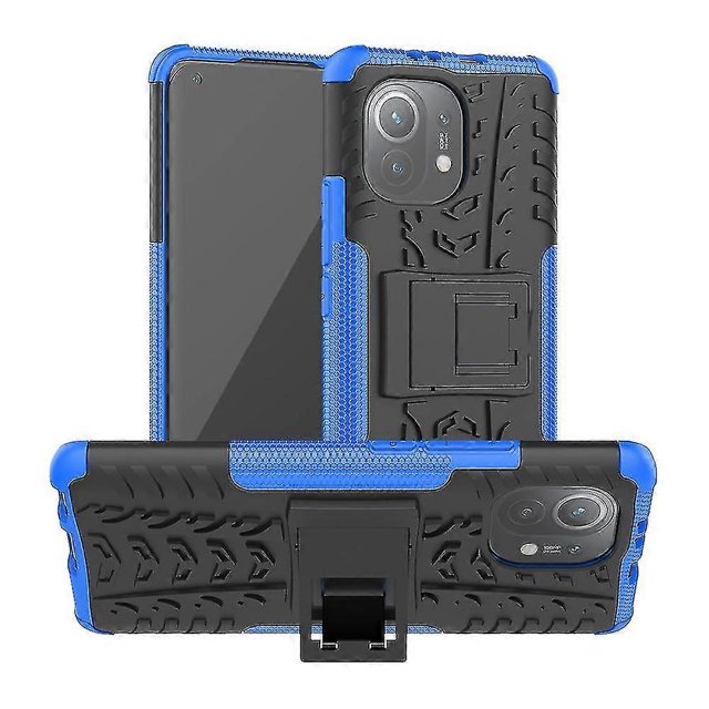 Funda de TPU + PC con textura de neumático para Xiaomi Mi 11, color azul