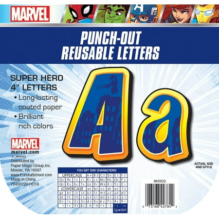 UPC: 0073168427842 | Eureka 4-1/8 Marvel Super Hero Adventure Deco Letters 3 Sets (EU-845022)