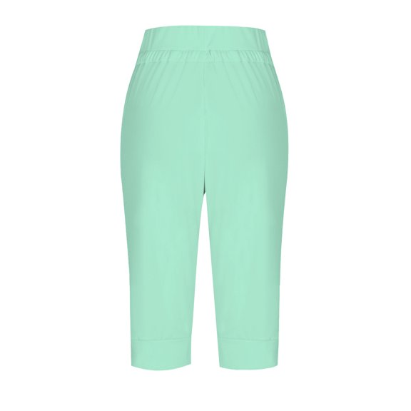 Kvture Capri Pants for Women High Waisted Drawstring Joggers Stretch Lightweight Casual Hiking Pant Capri with Pockets Mint Green L