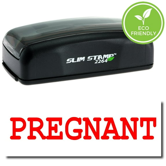 Large Pre-Inked Pregnant Stamp with Red Ink