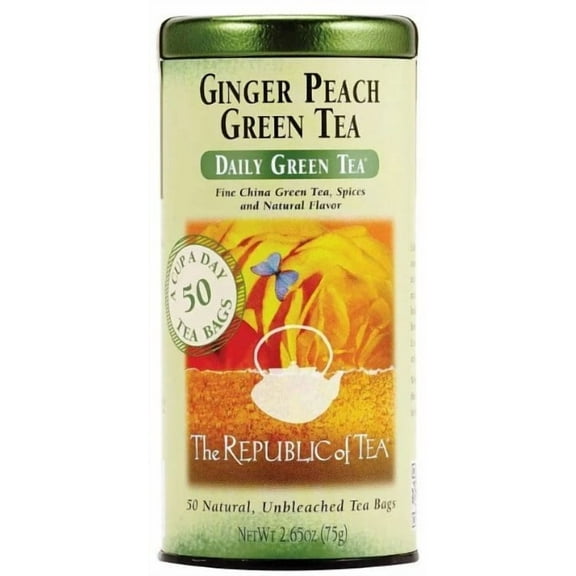 The Republic of Tea Ginger Peach Green Tea (Pack of 6)