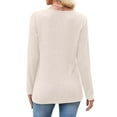 thumbnail image 2 of Dagugfen Sweaters for Women Ribbed Wave V Neck Slim Fitted Comfy Knit Casual Work Long Sleeve Shirts, 2 of 7