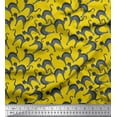 thumbnail image 1 of Soimoi Yellow Silk Fabric Cat Animal Print Sewing Fabric Yard 42 Inch Wide, 1 of 3