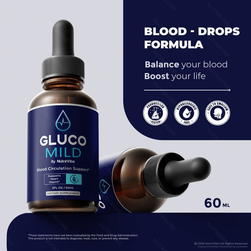 Gluco Mild Drops – Daily Liquid Formula with a Clean, Natural Blend to Support Natural Flow, Balanced Levels & Healthy Circulation | Convenient for Consistent Use (30 Servings)