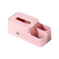 thumbnail image 2 of AuroraX Cube Tissue Box Cover Modern Rectangle Pink Stylish & Minimalist Tissue Box Holder with Storage Shelf Decorative Paper Organizer Dispenser for Living Room,Office, 2 of 6