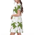 thumbnail image 2 of Naloa Cute Turtle Print Womens Summer A-Line Dress with Pockets,Short Sleeve Dresses,Flowy Beach Swing Dress for Vacation Travel, 2 of 6