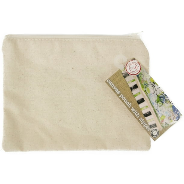 Canvas Zippered Pouch 5.5"X7.5"