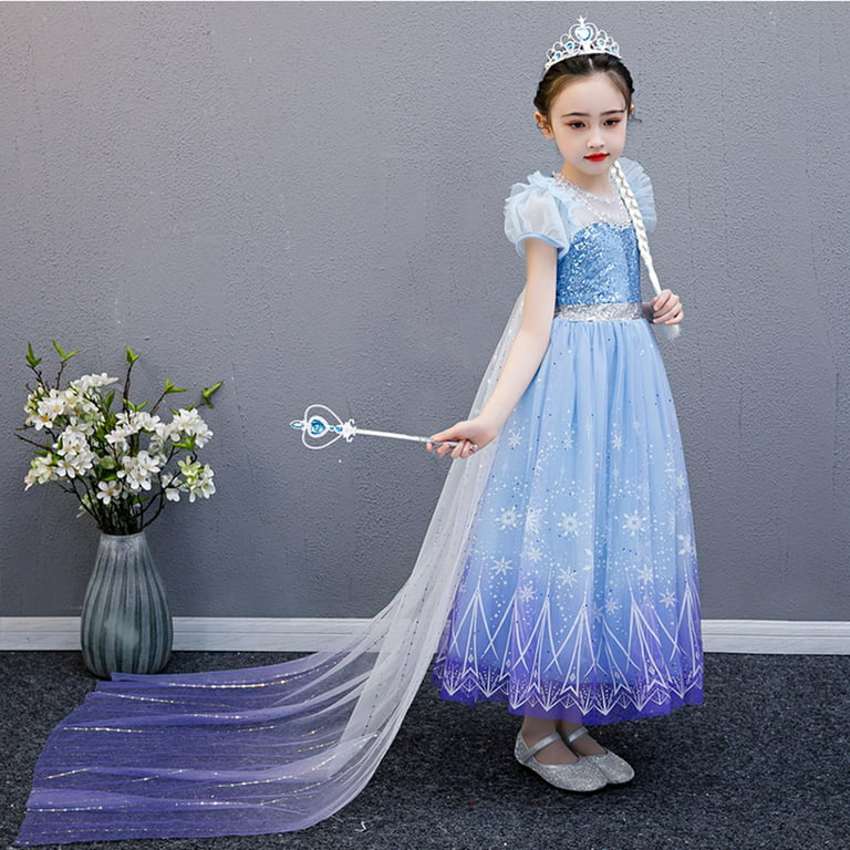HAWEE Princess Dress Snow Costumes Sequins Snowflake Fluffy