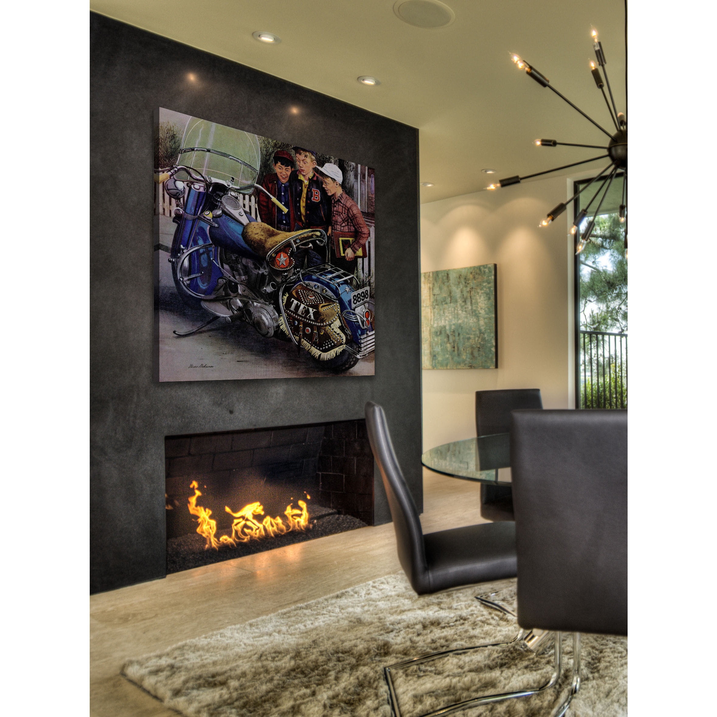 Marmont Hill "Tex's Motorcycle" by Stevan Dohanos Painting Print on Canvas