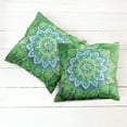 thumbnail image 6 of Ambesonne Mandala Throw Pillow Cover 2 Pack, Leaf Forms Nature, 18", Green Blue, 6 of 7