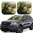 thumbnail image 1 of Fotbe Deep Forest Stone Green Dragon Juego de 2 Piezas de Parasoles para Parabrisas | Bloqueador Solar para Auto | Accesorios Plegables para Protección Solar Interior-Large, 1 of 6