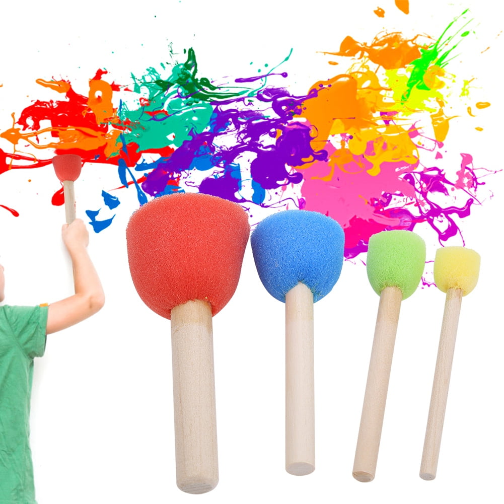 FAGINEY Toy Paint Brush,24pcs Colorful Mini DIY Painting Sponge Seals