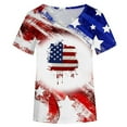thumbnail image 5 of qILAKOG Women's Independence Day Print Short Sleeve Summer New Gradient Tops Classic V-Neck Versatile Tunic Slim Casual Pullover Blouses Top T-shirts for Women, 5 of 5