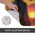 thumbnail image 6 of Rateoe Sunset Western Cowgirl Pattern Flannel Door Mat Indoor Outdoor Entrance, Waterproof All-Weather Doormat,Fade Resistant, Low Profile Entryway Mat 16x24in, 6 of 7