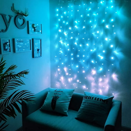 Led Curtain String Lights For Bedroom Wall Lighted Curtains Warm White  Turquoise Teal Aqua Blue Fairy Lights Beach Nautical Sea Ocean Frozen  Themed Room Decor Backdrop For Christmas | Walmart Canada